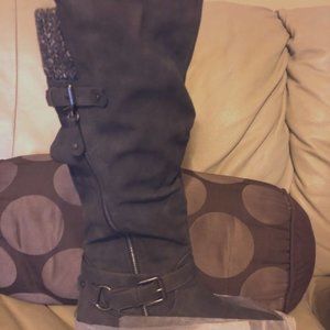 XOXO  Miles Tall Riding Boots, Grey NIB